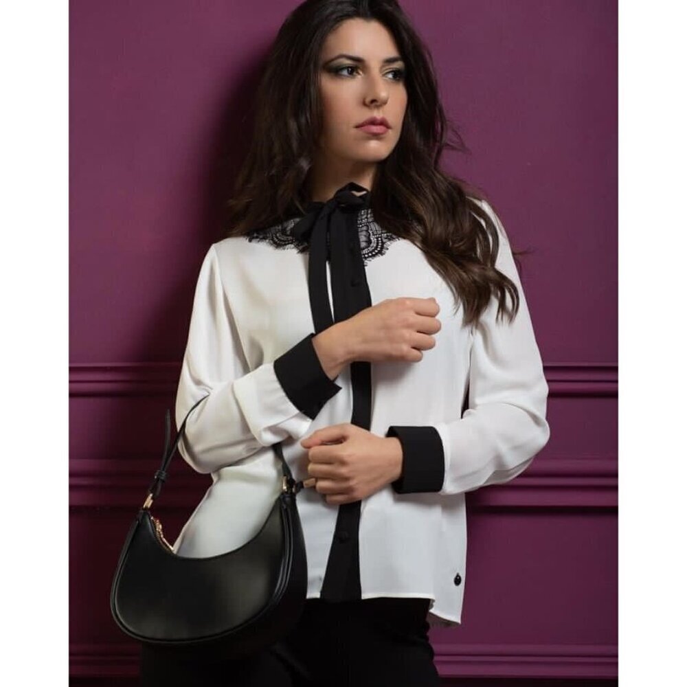 Women Black Retro Classic Clutch Shoulder Tote Hand Bag With Zipper Closure - Picture 2 of 7